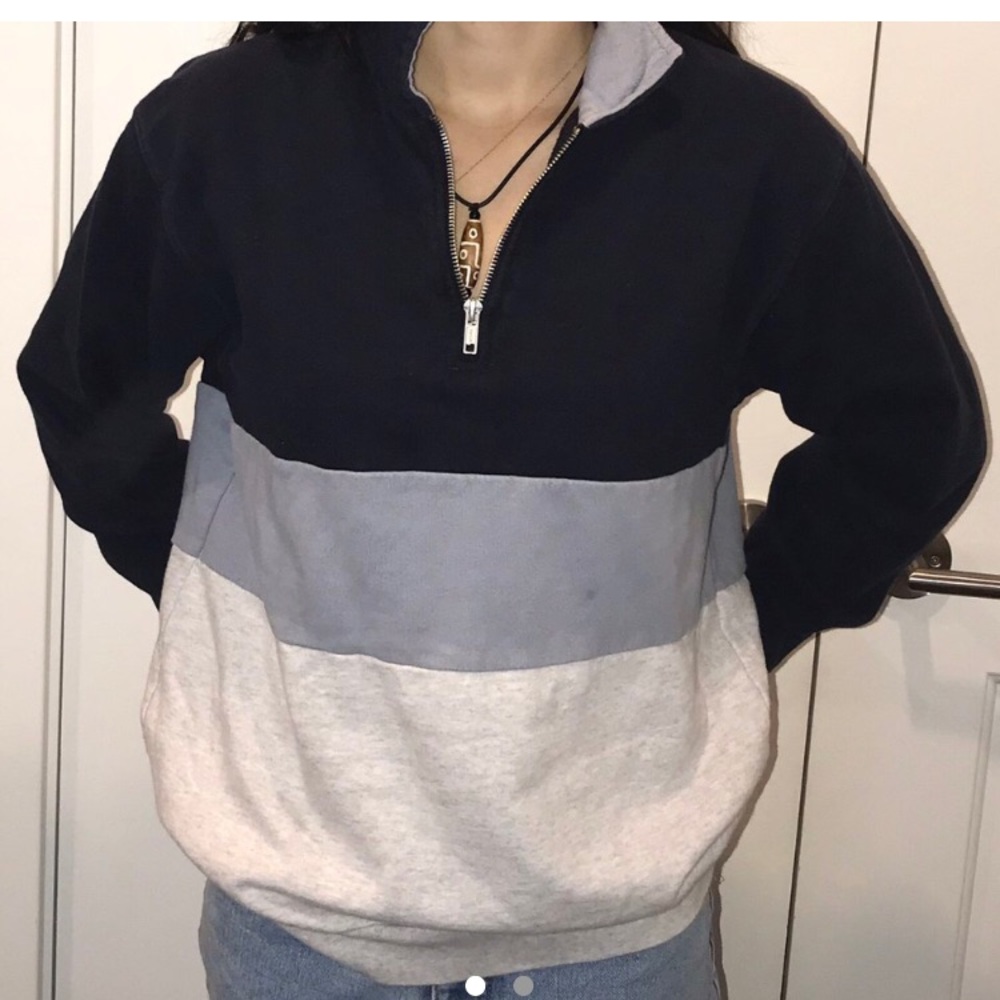 Light hoodie half zip collar